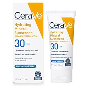 CeraVe 100% mineralisches Sonnenschutzmittel LSF 30, Gesichts-Sonnenschutz mit Zinkoxid und Titandioxid für empfindliche…