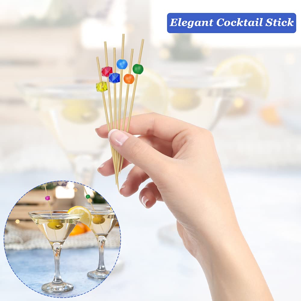Bastoncini Da Cocktail In Bamb&ugrave; 100Pz - Lunghezza 12cm, Con Nodo, Per Frutta, Antipasti E Bevande