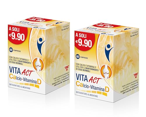 CHE COS'E' VITA ACT CALCIO + VITAMINA D? Integratore Alimentare a base di Calcio e Vitamina D in compresse per il mantenimento di ossa normali;