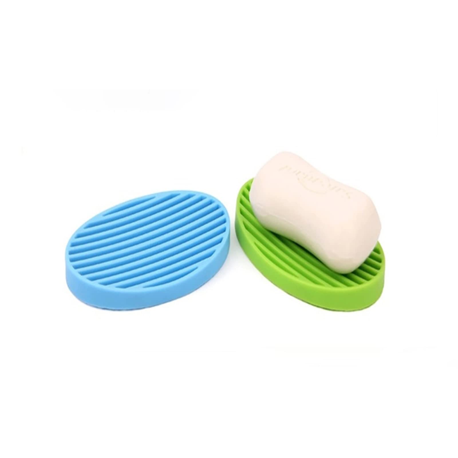 JINGYAN Jaboneras Caja de jabón baño con Soporte jabonera Silicona elástica(Light Grey)