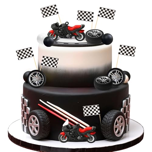 LaVenty decoracion motocicleta torta dirt bike fiesta pastel cumpleaños hombre moto adornos baby shower motocross