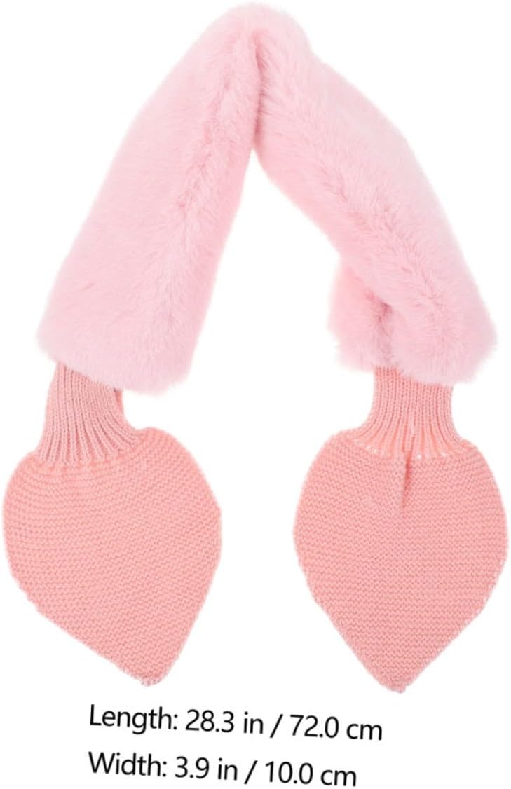 2Pcs Plush Winter Scarves Soft Thick Cross-design Neck Warmers in Beige and Pink Lightweight Supply for Cold Weather and Party Wear