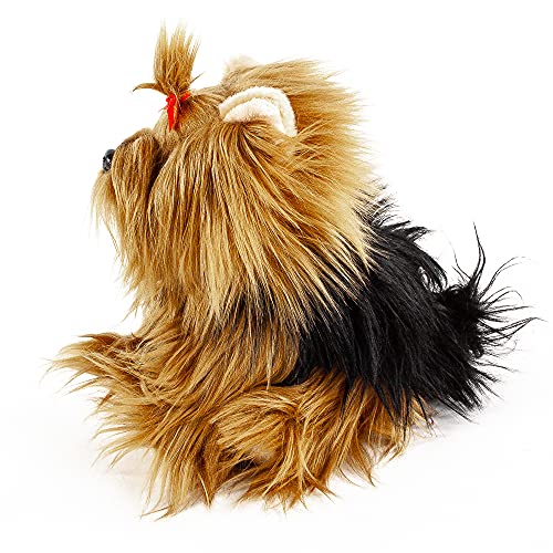 Teddys Rothenburg Kuscheltier Yorkshire Terrier sitzend 28 cm braun schwarz Plüschtier Hund Plüschhund flauschig