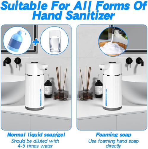 Image of Automatic Soap Dispenser, Rechargeable Sensor Hand Wash Dispenser with Digital Electricity Screen, 420ML Large Capacity, 4-Speed Adjustable Auto Foaming Dispenser for Bathroom (White)