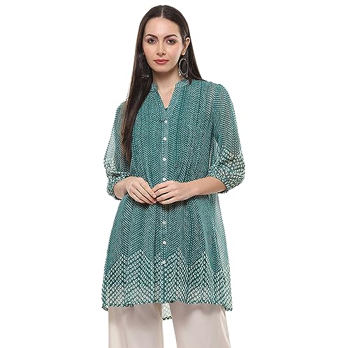 BIBA Women Polyester Straight Printed Top