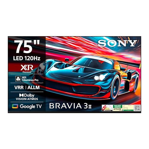 Image of Sony 189 cm (75 inches) BRAVIA 3II Ultra HD Smart LED Google TV K-75XR30M2