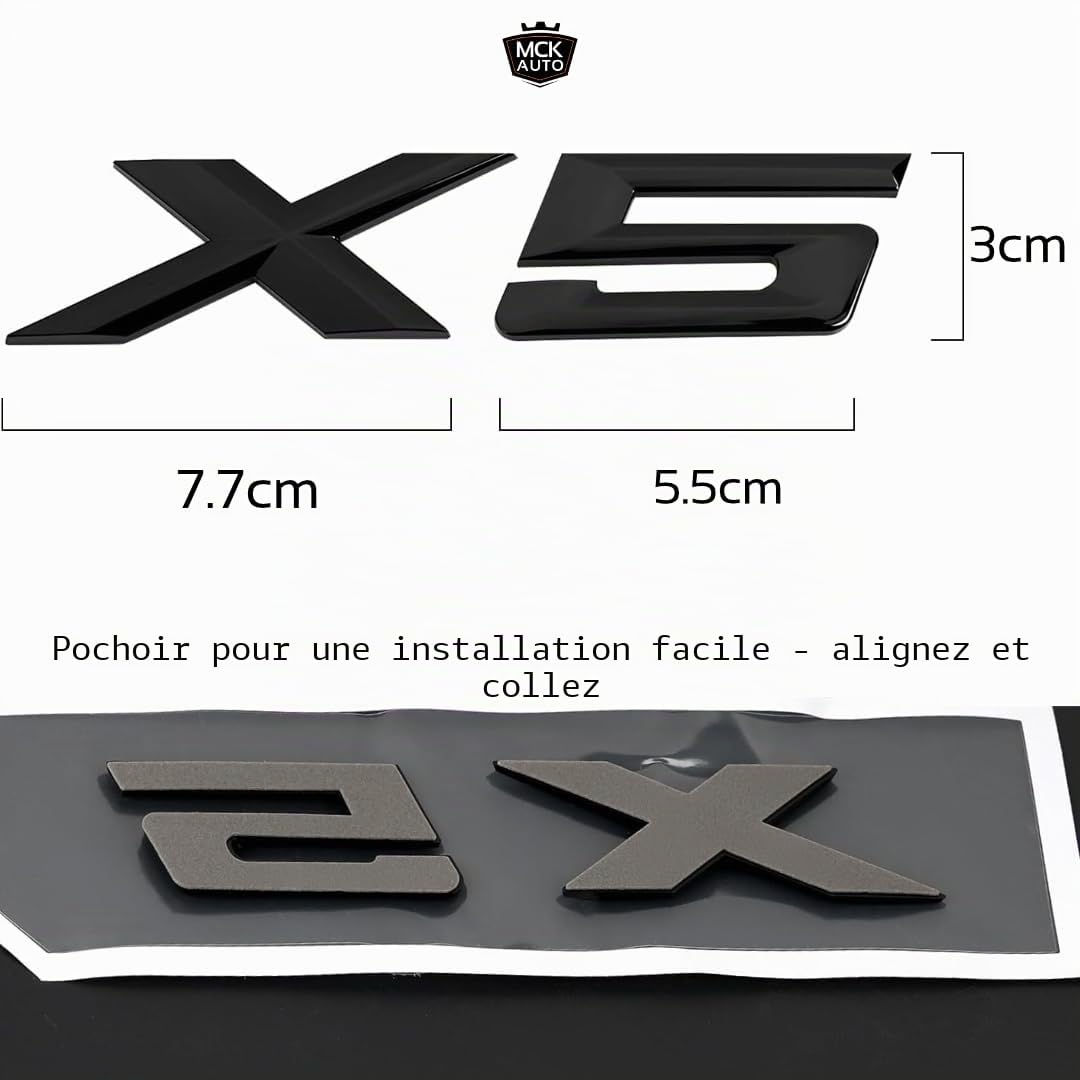 X5 - Logo argenté brillant pour coffre arrière - Emblème de modification de réglage pour E53 E70 F15 G05