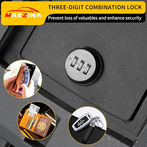 Maxzina Center Console Safe Lock Box Compatible with 2022-2025 Ford Maverick Armrest Security Organizer Center Console Safe Vault Lockbox with 3 Digit Combo Password for 2024 Maverick Accessories - Thumbnail 3