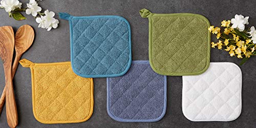 DII Basic Terry Collection Quilted 100% Cotton, Potholder, Stonewash Blue, 3 Piece by DII - Image 6