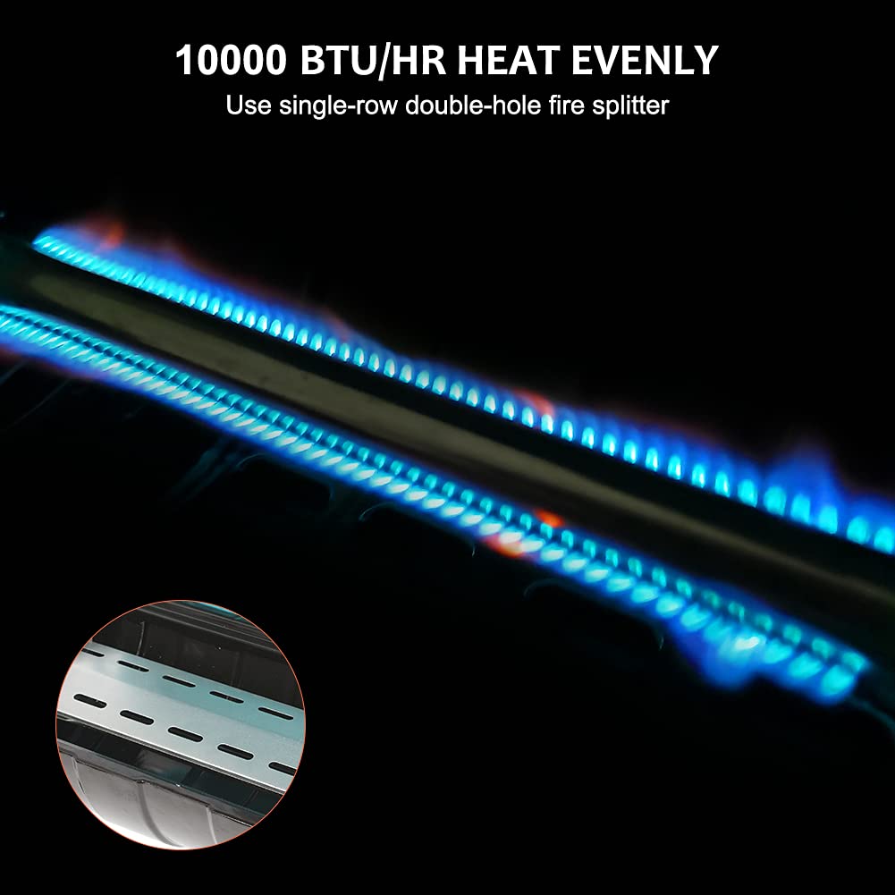 RajoNN Tisch-Propangrill 10.000 BTU, tragbarer Gasgrill mit Thermometer, Campinggrill 153 Quadratzoll zum Kochen im Freien
