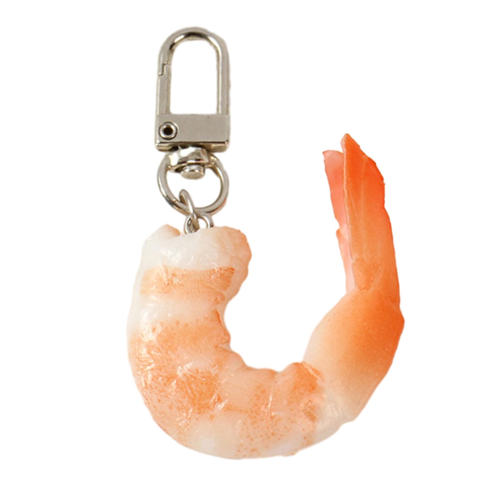 Baodss Creative Shrimp Meat Keychain Funny Food Pendant for Women's Bag Handy Imitation Shrimp Meat Keyrings Pendant for Women