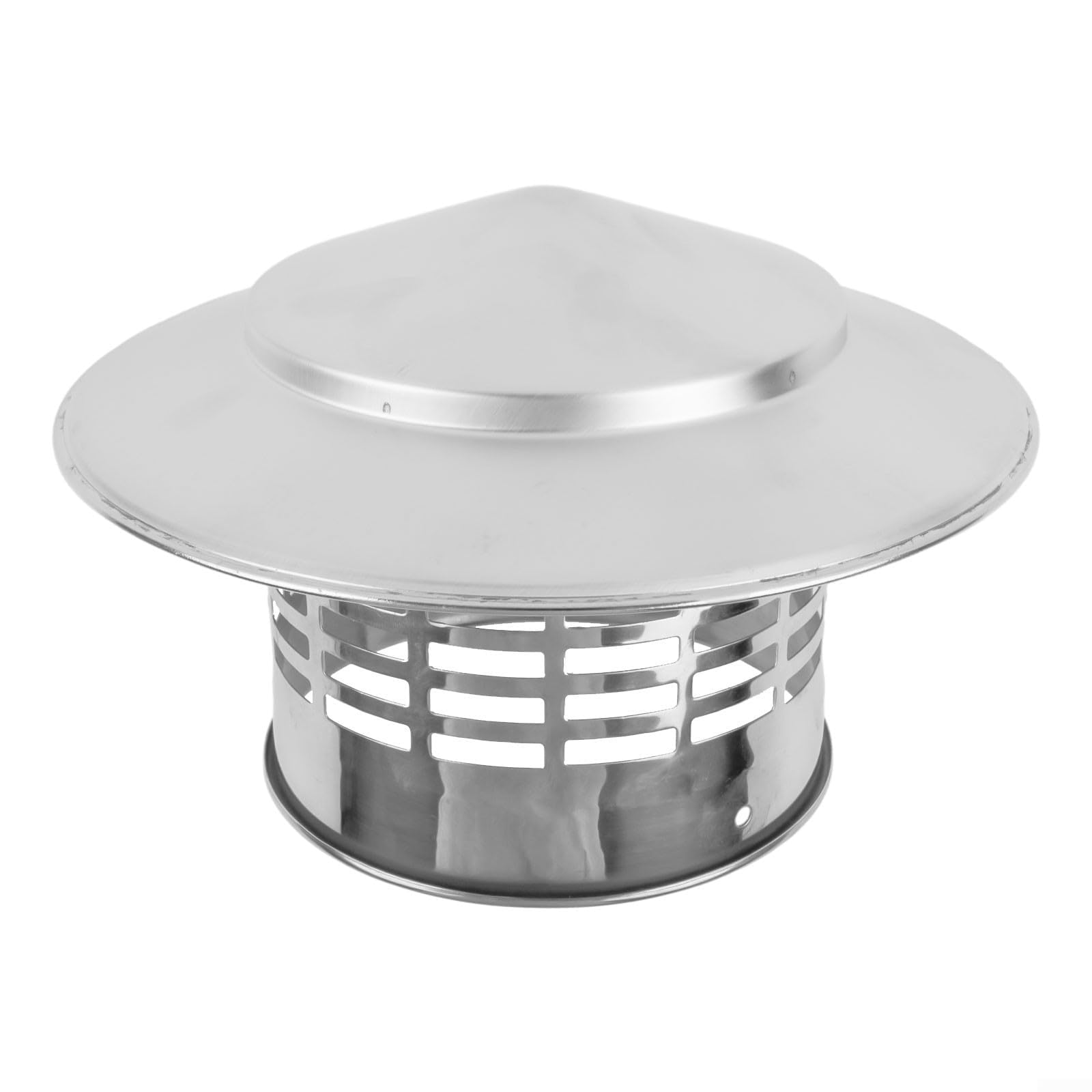 PFXNGMS Sturdy Stainless Steel Chimney Cap, Enhances Ventilation Efficiency, Protects Chimney from Debris (110mm)