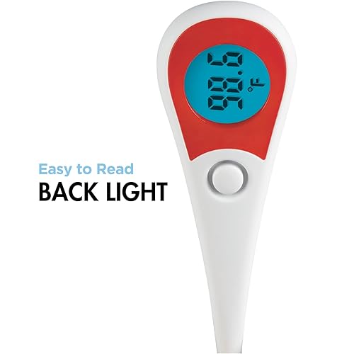 Miniatura 2 de Healthwise Termómetro digital  Lectura de 8 segundos  Pantalla retroiluminada jumbo  Punta flexible