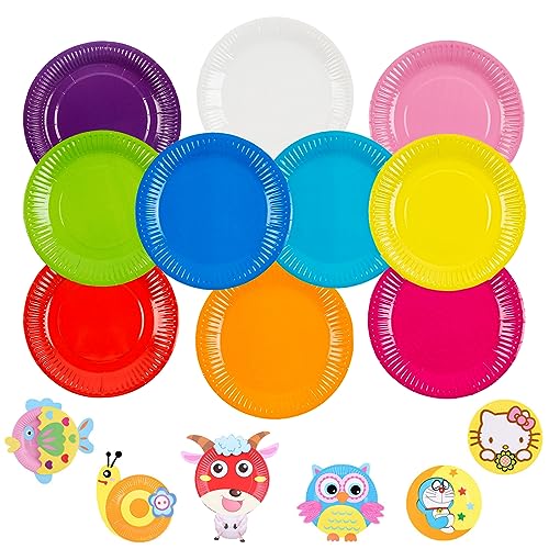 Funmo - Platos de cartón de 100 unidades, redondos, lisos, 18 cm, desechables, para fiestas y ocasiones especiales