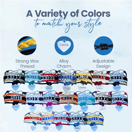 Sportybella Cheer Charm Bracelet- Infinity Love Adjustable Cheerleading Jewelry in Team Colors For Cheerleaders4