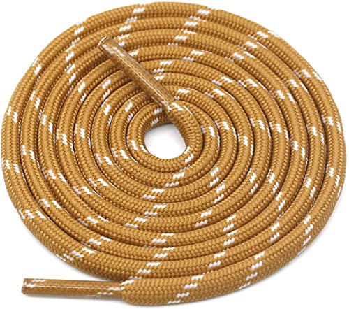 Image of Shoelaces for Hiking Shoes, Outdoor Walking Sneakers, Outdoor Hiking, Climbing, Basketball, Work Boot, Running, Sport Shoes (120 Cm /48 Inch, Camel White)