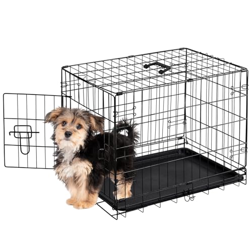 Image of Sweetcrispy 24 Inch Dog Crate, Small Dog Cage, Foldable Puppy Pet Kennel