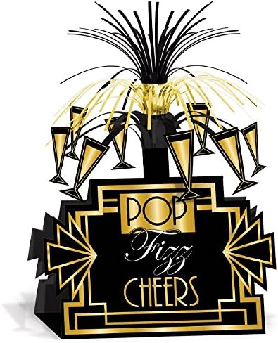 Beistle Club Pack Roaring 20's Art Deco Printed Table Centerpieces, Box of 12 Centerpieces