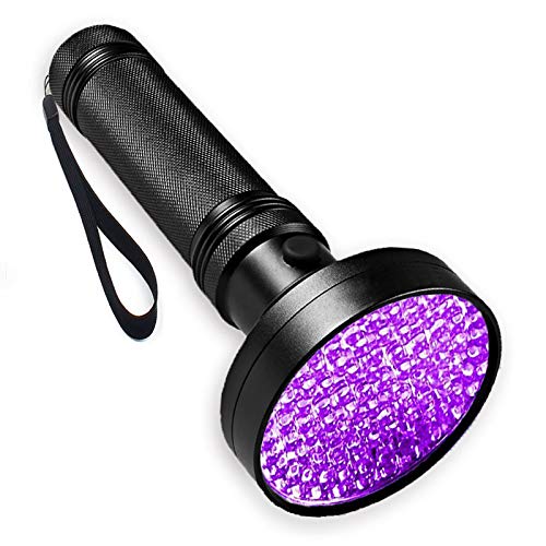 WOWTOY UV Flashlight UV Light 100 LEDs Pet Dog Cat Urine Stains Detector Light and authenticate Currency Ultraviolet Black Lights Inspection