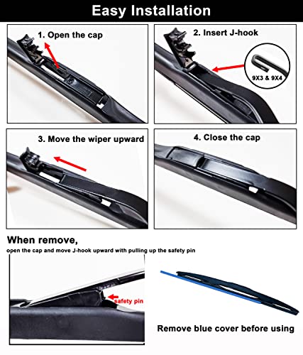 Rain-Rh 100% Silicone Wiper Blades 22 Inch And 22 Inch Set, Water Repellency Hybrid Windshield Wipers, Automotive Replacement Windshield Wiper Blades (Set Of 2) #TOP5