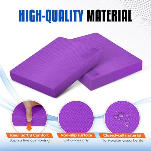 Yes4All CAAH Balance Pad L XL inkl, balance pad erwachsene für Stabilität; balance-pad für Fitness-Workout-Training Geeignet für zu Hause, Arbeit (Lila-L)