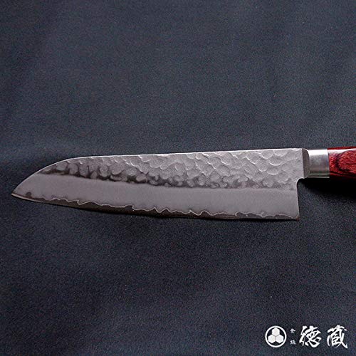 Amazon｜三徳ステンレス包丁 180mm/両刃/AUS8/積層材(赤)/日本製