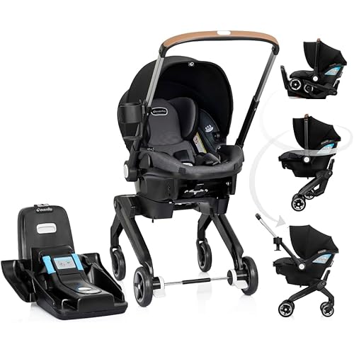 Evenflo Shyft DualRide Infant Car Seat Stroller Combo with Carryall Storage (Boone Gray)