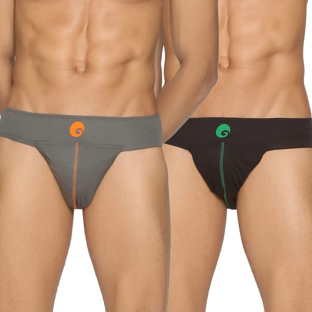 omtexAthletic Neo Stretchable Supporter Back Covered with Cup Pocket, Ideal for Workout and Sports Quick Dry Moisture Wicking Underwear (Pack of 2)