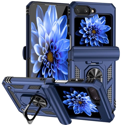 Coque rigide en silicone bleu foncé pour Samsung Galaxy Z Flip 5