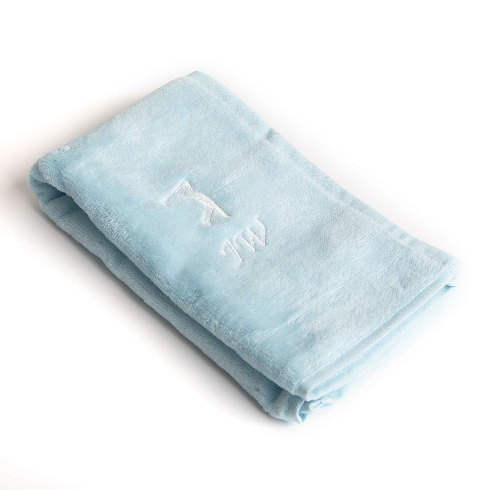 CrewGolf Personalised Golf Towel Luxury Tri Fold Velour (Any Name) Navy, Pink, Black, Red, Green (Light Blue)