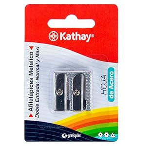 Kathay 86614300 dubbele metalen puntenslijper: normaal en maxi, stalen lemmet,