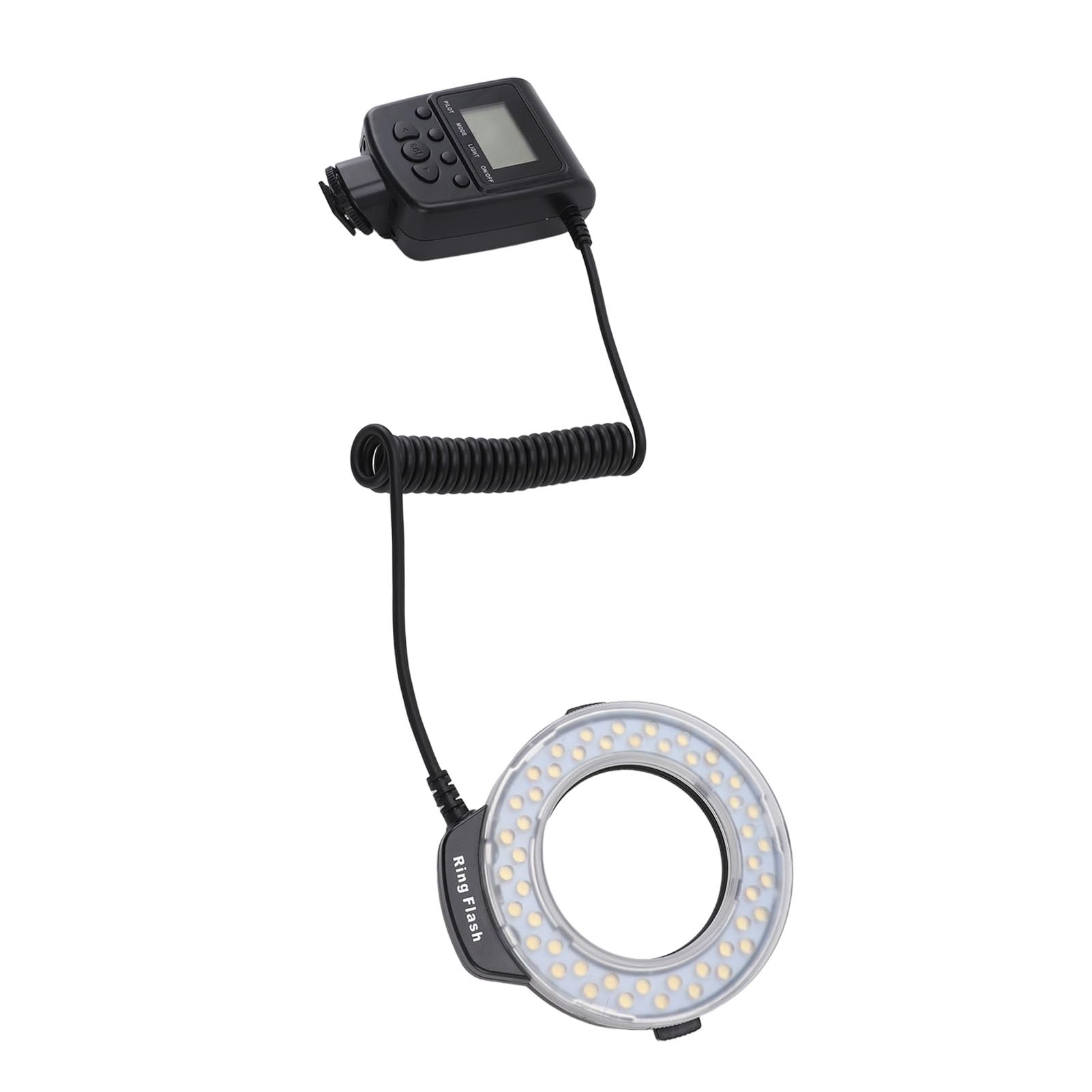 Akozon 48 Luz de Flash Macro de 48Led con Pantalla LCD, Control de Alimentación y Anillos A, Difusor de Flash para Cámaras