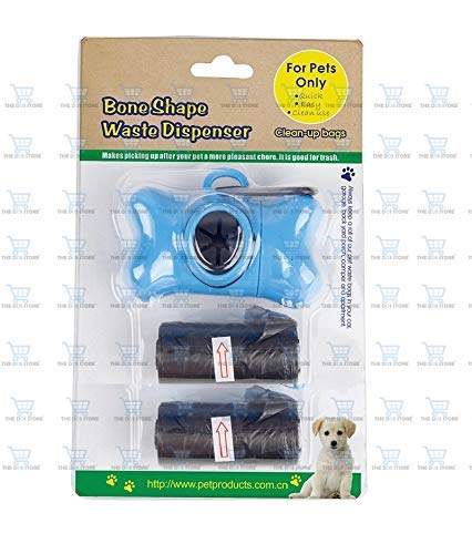 The DDS Store et Dog Poop Clean Waste Bag Dispenser Box Bone Shape Garbage Carrier Holder+ 3 Bag Rolls (Color May Vary)