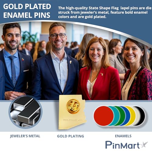 pinmart state shape flag lapel pin