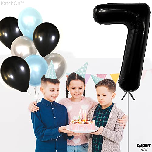 Image of KatchOn, Black 40 Inch Giant Number 7 Balloon - Birthday Decorations for 7 Year Old Boys & Girls