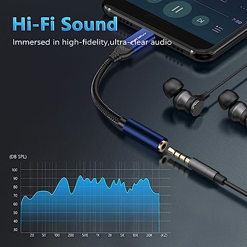 Image of Kinsound USB Type C to 3.5 mm Audio Jack Connector with DAC Headphone Converter Adapter Compatible with iPhone 16, Galaxy S24 /S23 /S22,OnePlus12 /11 /10 /9 /8,Pixel 9 /8 /7 & Other Type C Phones