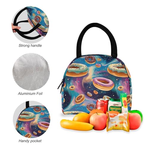 Backpack Lunch Box Set Large Capacity Travel Backpacks and Insulated Lunch Bag for Commute Hiking Picnic Anime Donuts Print4