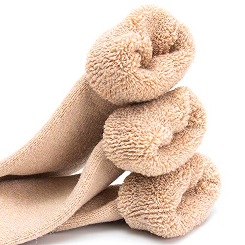 Image of Yoicy Womens Super Thick Wool Socks - Soft Warm Comfort Casual Crew Winter Socks (Pack of 3-5), Multicolor