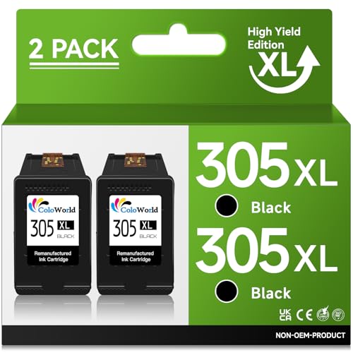 Economink Cartouche d'encre Remanufacturées pour HP 305XL 305 XL (Noir