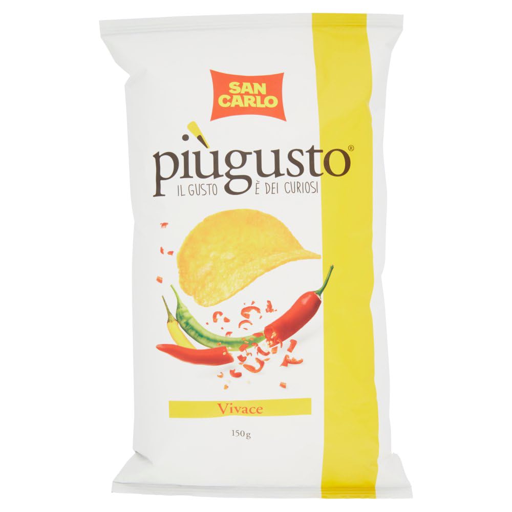 15x Testpaket San Carlo Più Gusto Patatine,Paprika + Limette und rosa Pfeffer + Kirschtomaten - Kartoffelchips Chips,150g Beutel + Beni Culinari Kostenloser Schlüsselanhänger