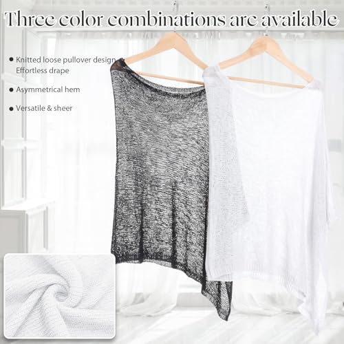 Image of Women Sheer Poncho Shrug Summer Sheer Blouse Top Lightweight Poncho Bolero for Evening Dress