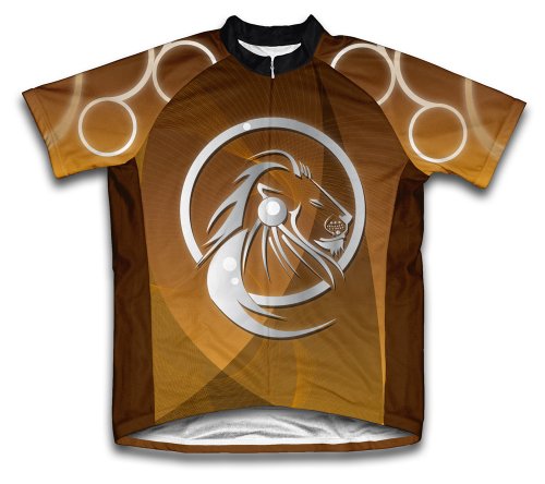 Leo Short Sleeve Cycling Jersey for Youth - Size M Brown