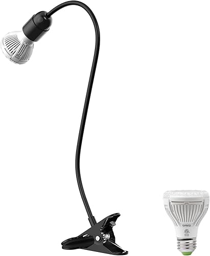 SANSI Luces LED de cultivo para plantas de interior, 150 W de espectro completo con clip de cuello de cisne de clip, luz de planta con lente óptica