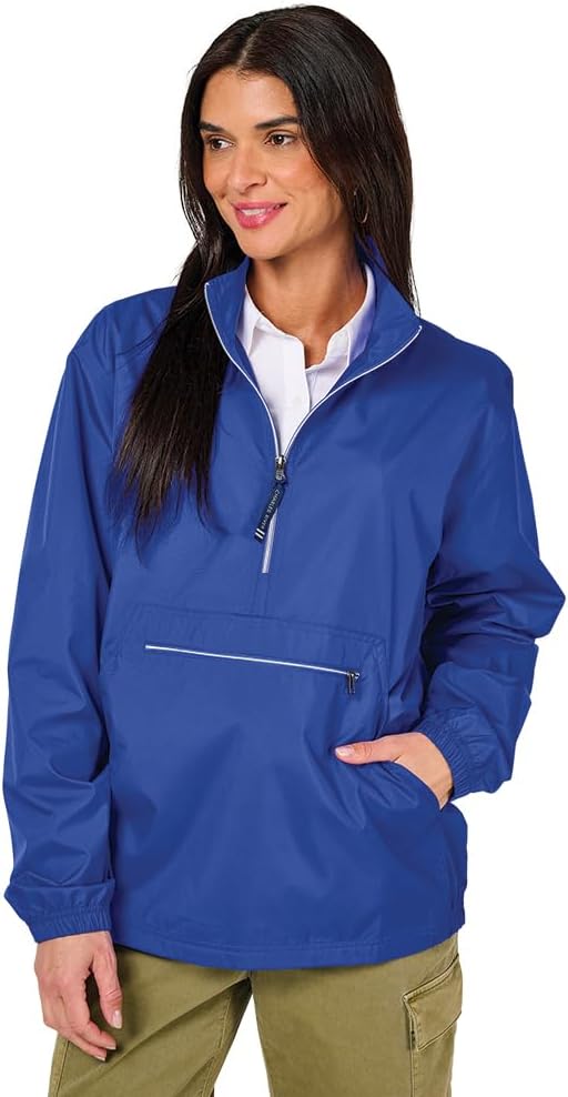 Charles River Riverbank Pack-N-Go Half Zip Pullover Jacket Unisex Relaxed Fit