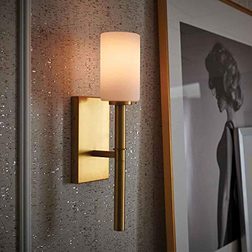 Hinkley Margeaux One Light Wall Sconce - 18-In H Indoor Wall Lamp For Living Room Decor - Transitional Candle Sconces Wall Lighting In Vintage Brass With Etched Opal Shade #TOP3