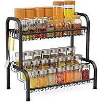 F-color 2 Tier 201 Stainless Steel Standing Spice Organizer