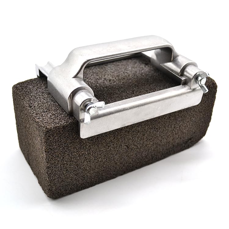 Heavy Duty Grill Brick Holder Clamping Range 2.6”-4.3” 66-110mm, Clean Smoker Flat Top Grill BBQ Grate Cast Iron Griddle