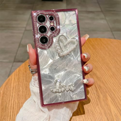 Coque antichoc Samsung S23 Plus en silicone robuste ornée de strass rose