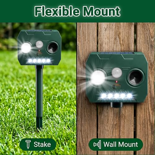 Image of Cat Repellent Outdoor Solar Animal Repeller Motion Activated Deer Repellent Device Humane Dog Racoon Squirrel Deterrent for Garden Yard Farm Waterproof (Mint Green)