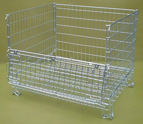 Folding Wire Pallet Cages 1200x1000x1000mm With Half Drop Front by StepsandStillages